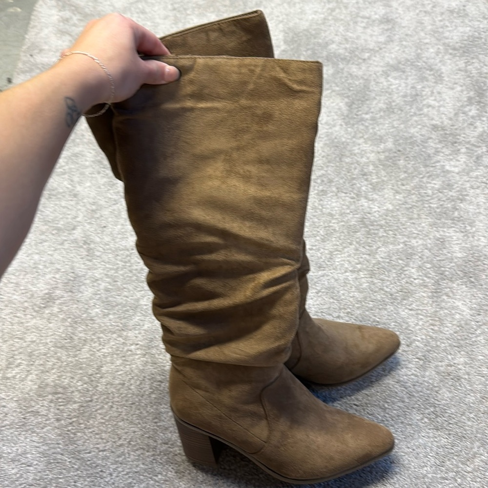 Tall suede boots